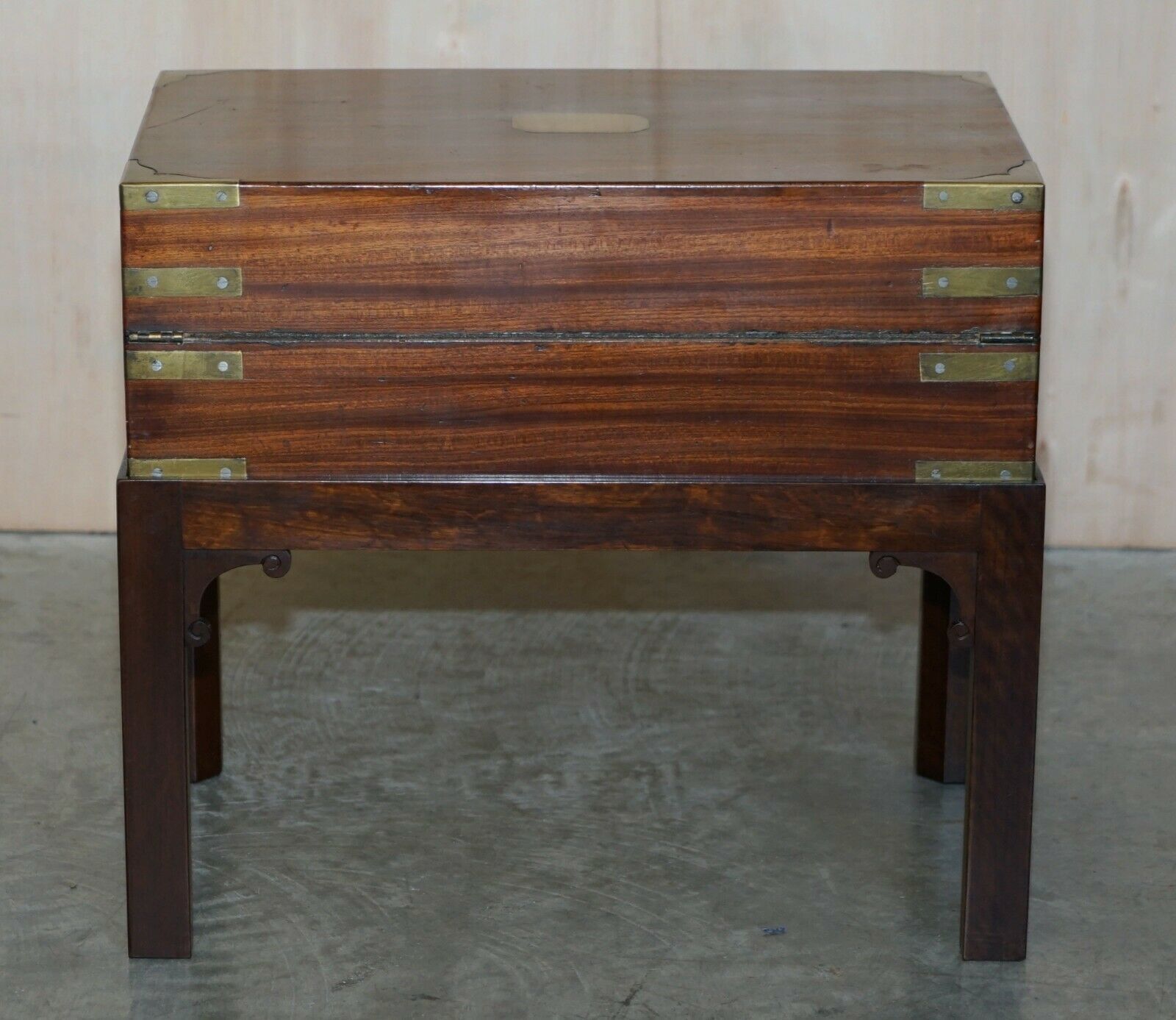 Exquisite Antique Mahogany Military Campaign Writing Slope Desk & Later Stand photo buy
