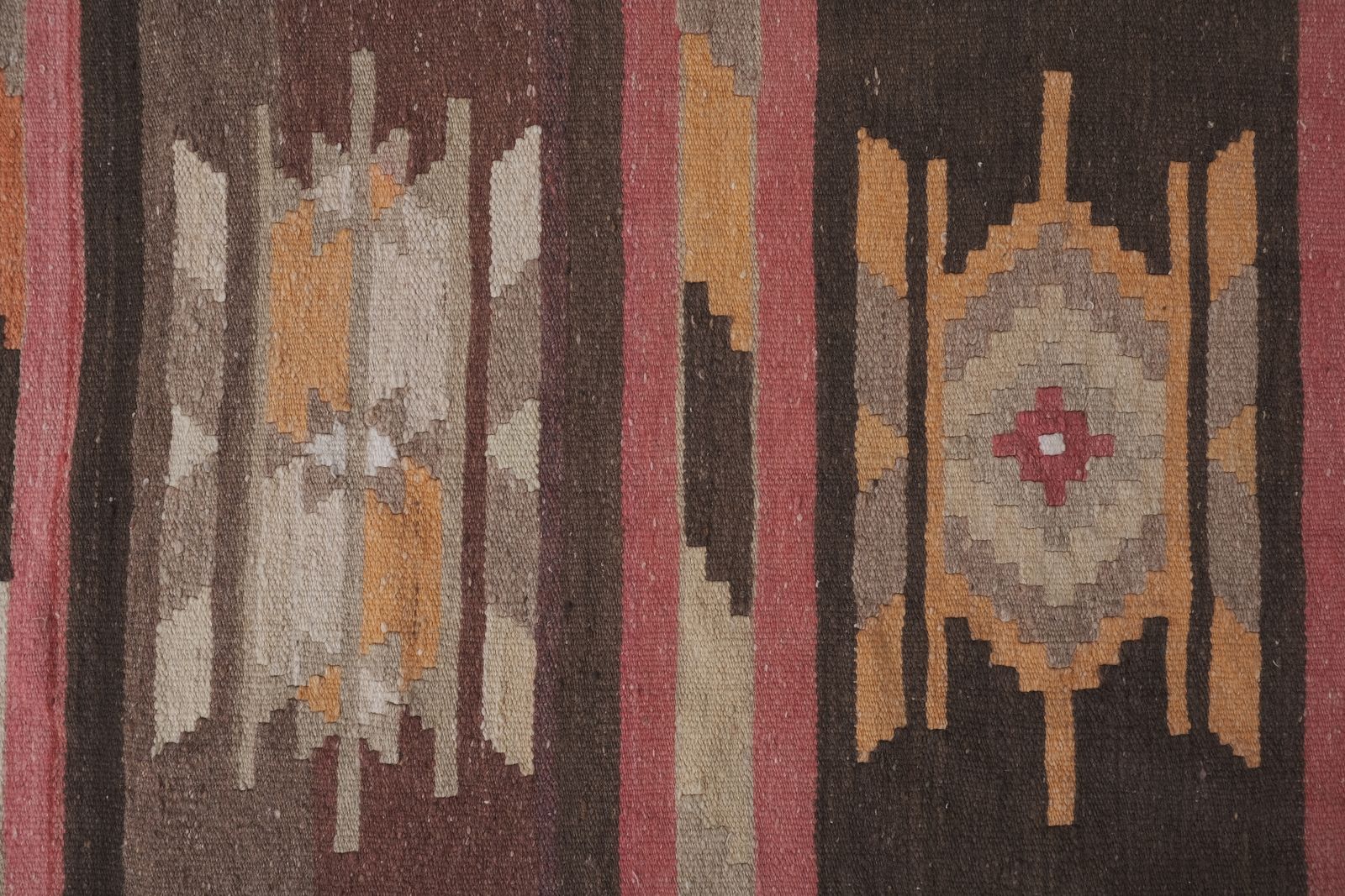 photo for sale Turkish Puprle Brown Kilim Extra Long Hallway Runner With Boho Chic Style 78 X 728 Cm