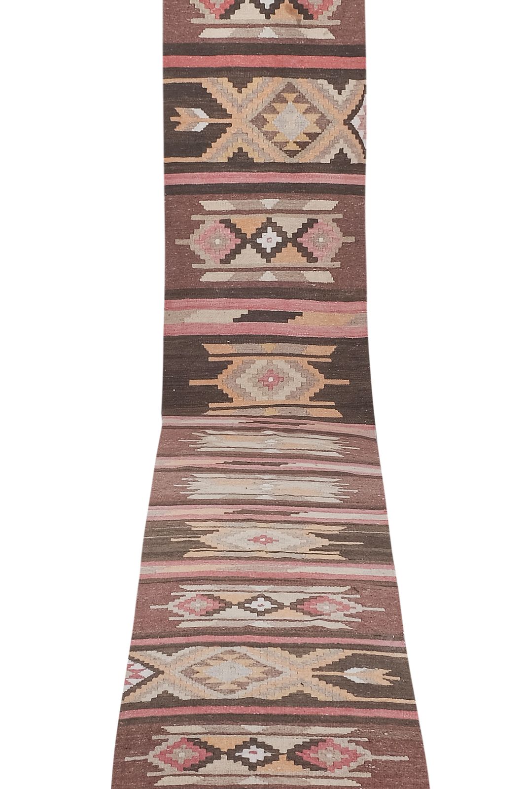 Turkish Puprle Brown Kilim Extra Long Hallway Runner With Boho Chic Style 78 X 728 Cm photo furniture