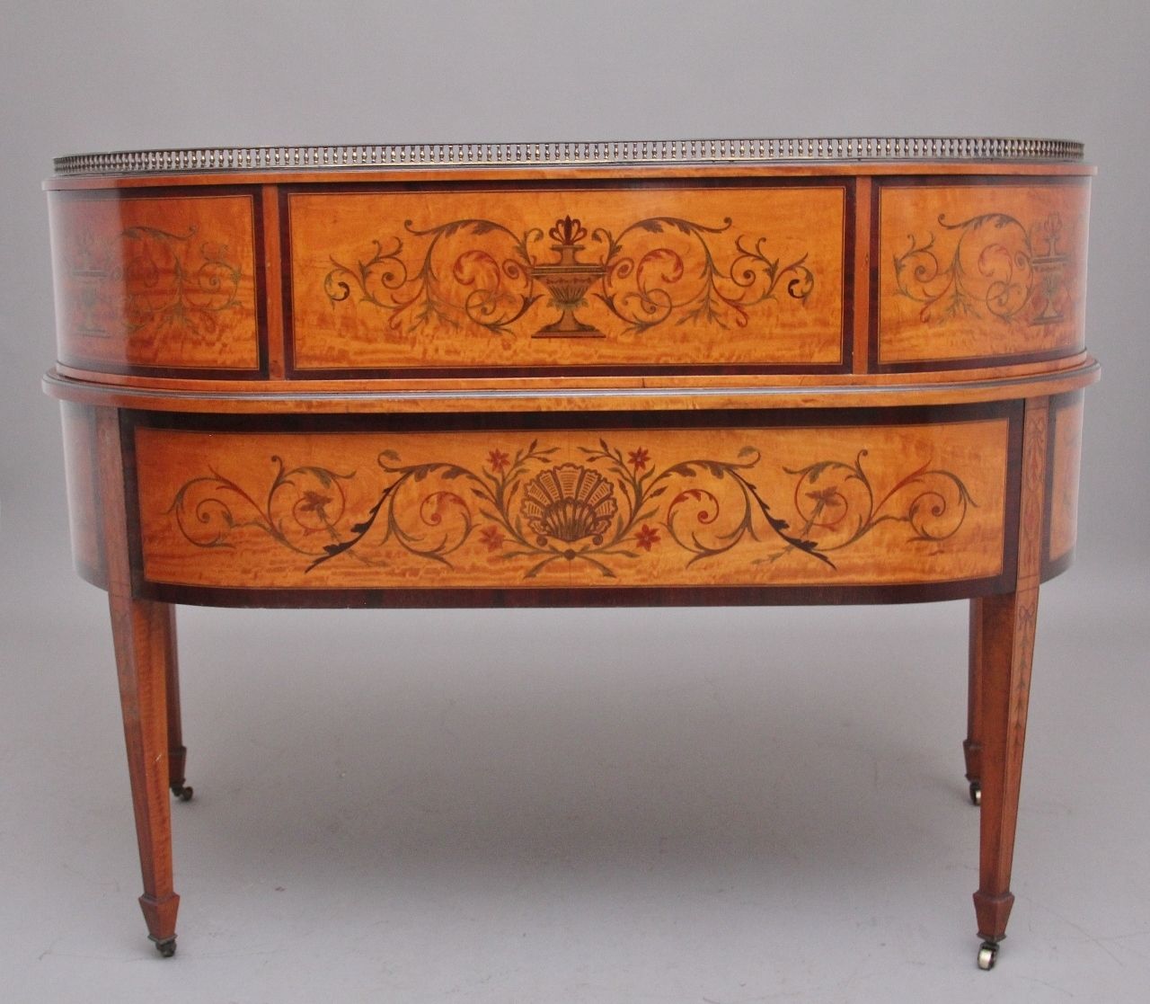 19th Century Satinwood And Inlaid Carlton House Desk photo vintage