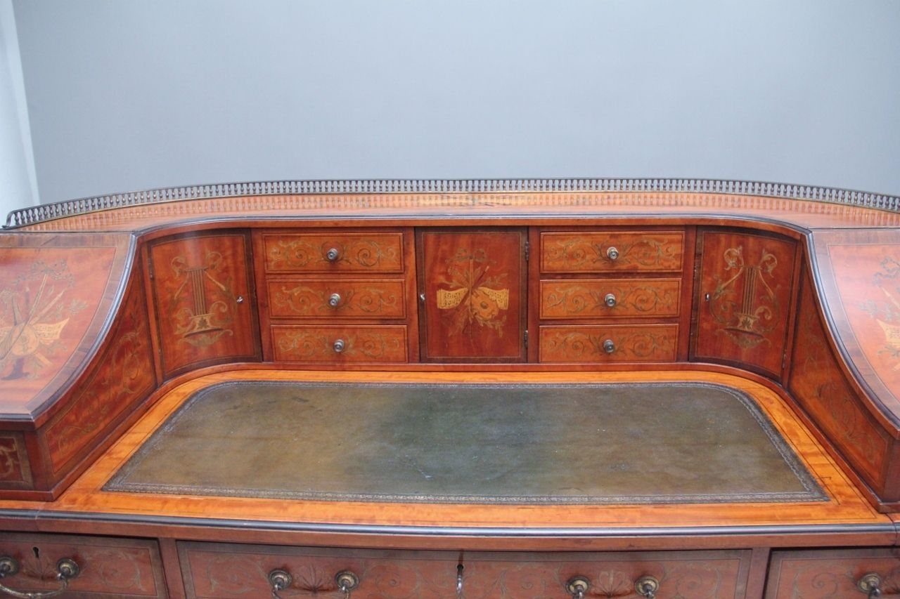 Furniture 19th Century Satinwood And Inlaid Carlton House Desk photo