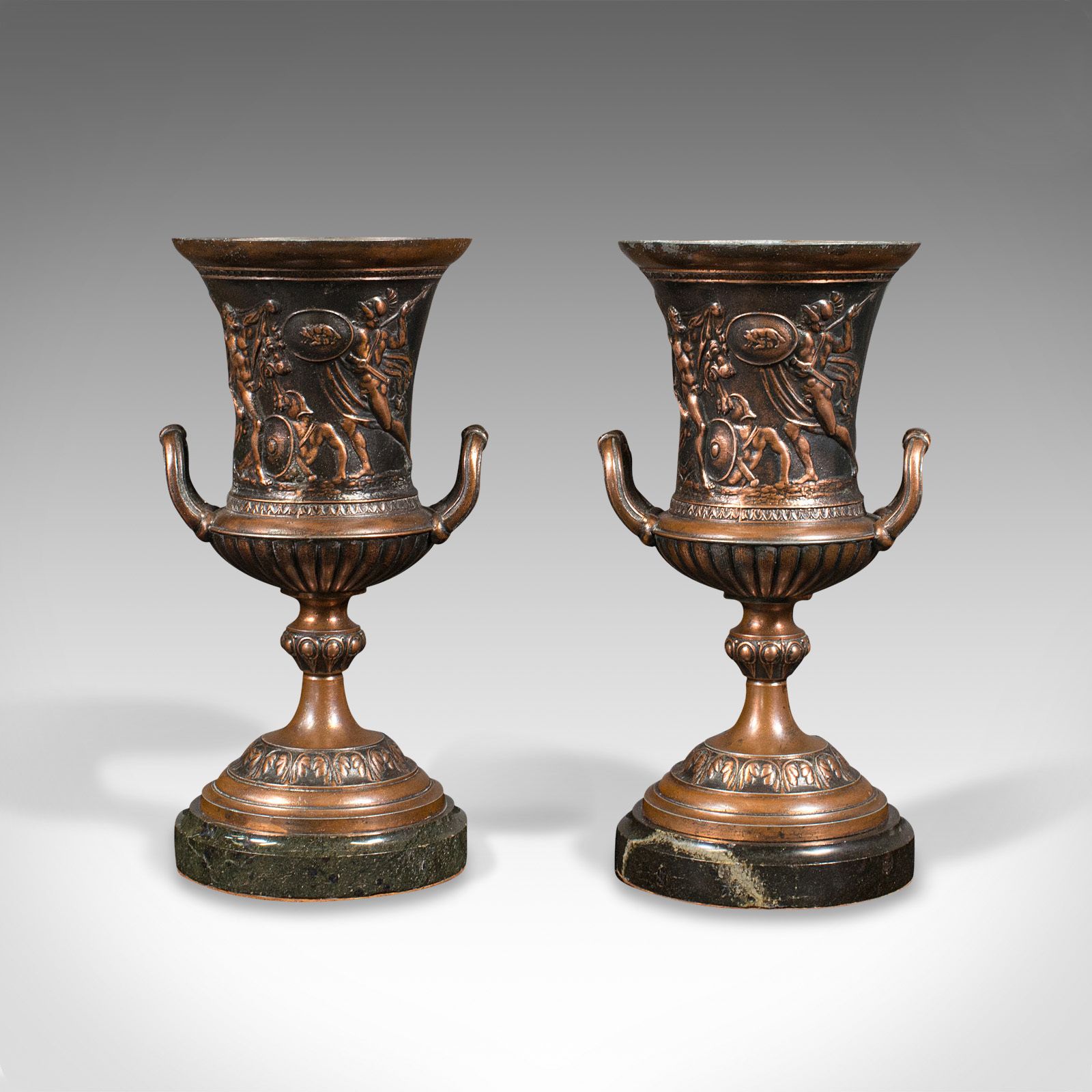 Pair, Antique Grand Tour Urns, Italian, Decorative Vase, Roman Taste photo Home Decor