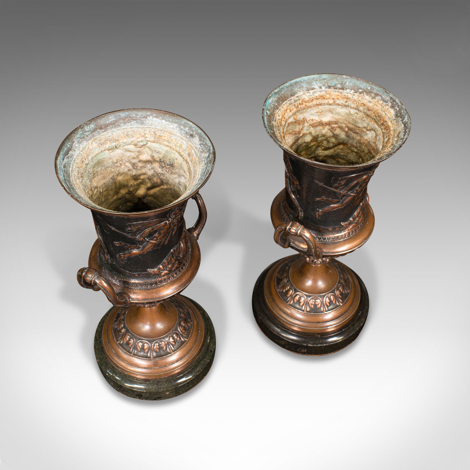 photo furniture Pair, Antique Grand Tour Urns, Italian, Decorative Vase, Roman Taste