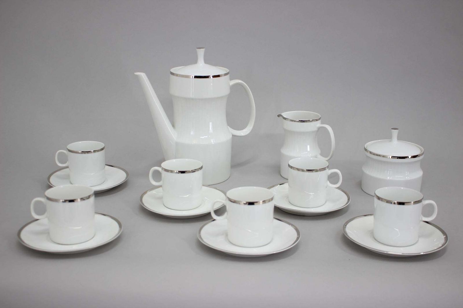 1964 Jaroslav Jezek Exlusive Porcelain Tea Set Nefertiti Czechoslovakia
