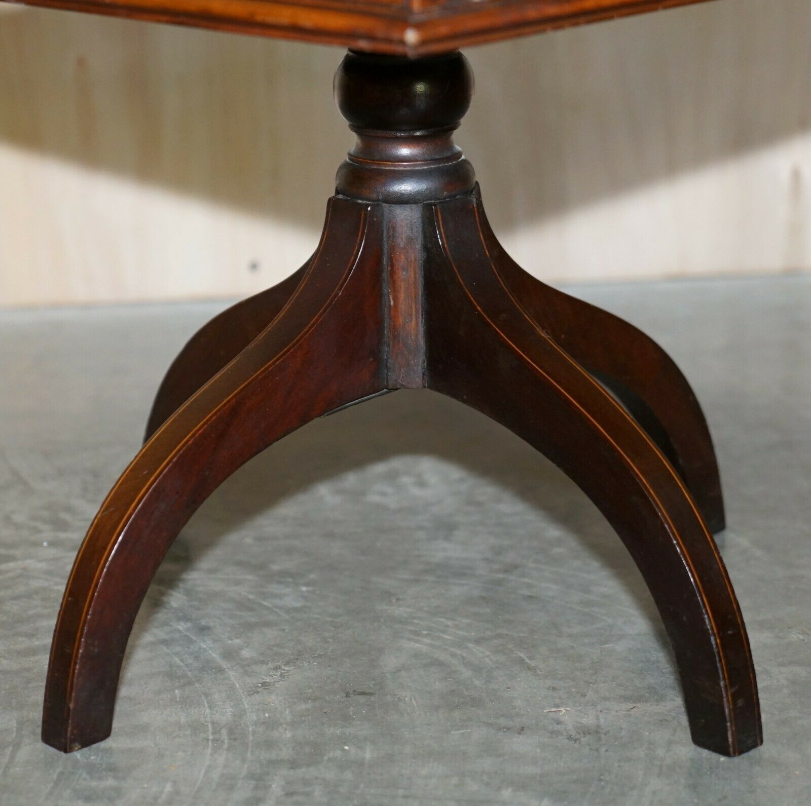 Victorian Sheraton Revival Mahogany & Satinwood Revolving Book Side End Table photo for sale