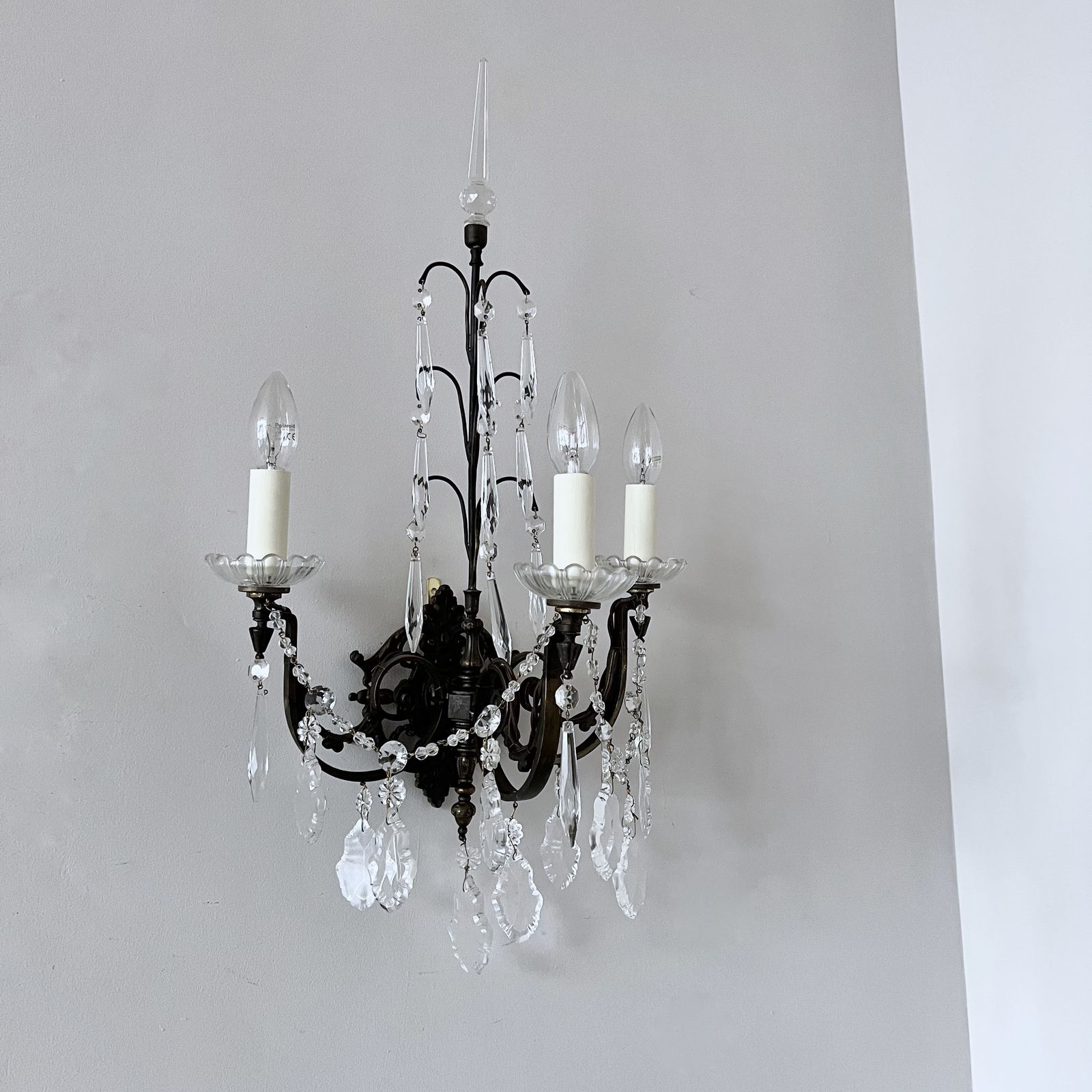 Pair Of Early 20th Century French Brass Sconces photo 1495.0