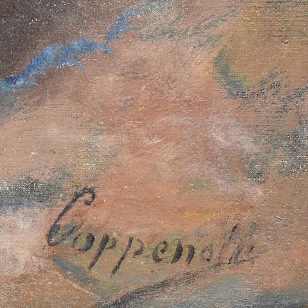 Still Life Painting, White Daisies, Coppenolle, Antique Oil, XIX Century. (Qf393) photo vinterior