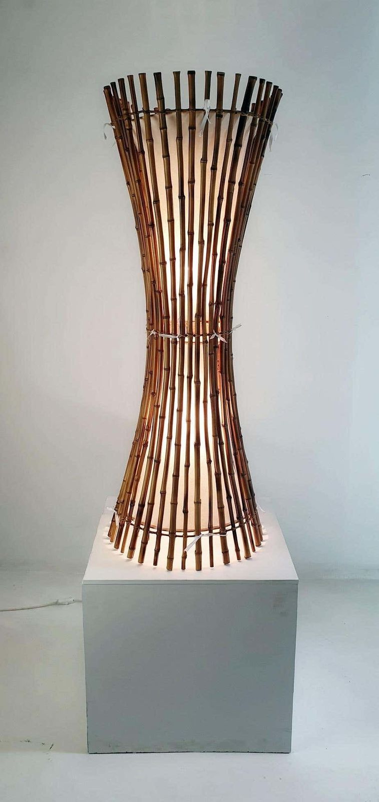 Mid Century Bamboo Floor Lamp After Franco Albini, 1960s photo furniture