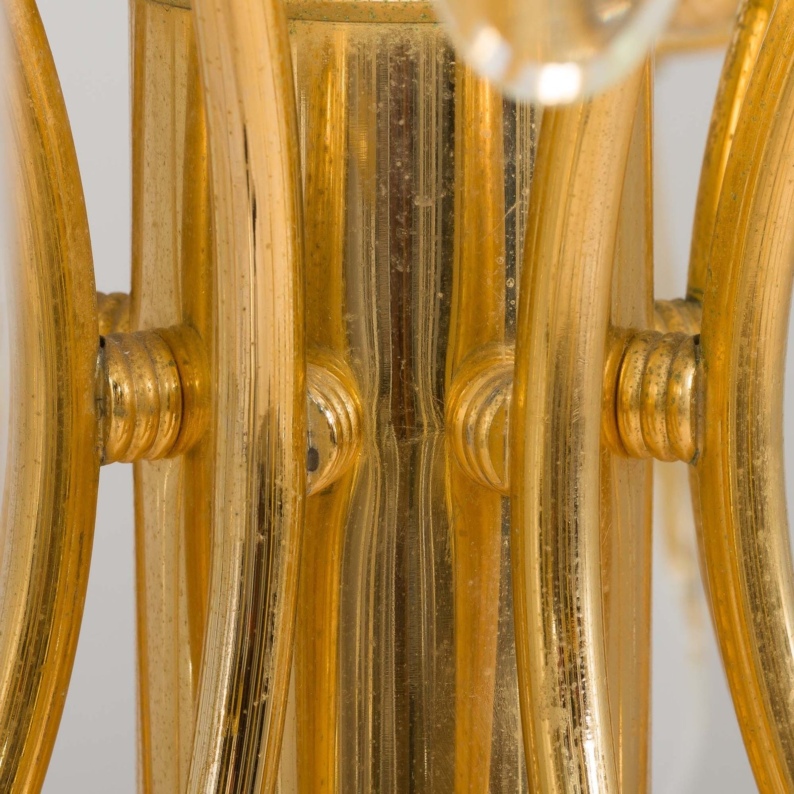 Gaetano Sciolari Large Gold Brass & Crystal Glass Chandelier, Italy, 70s photo buy