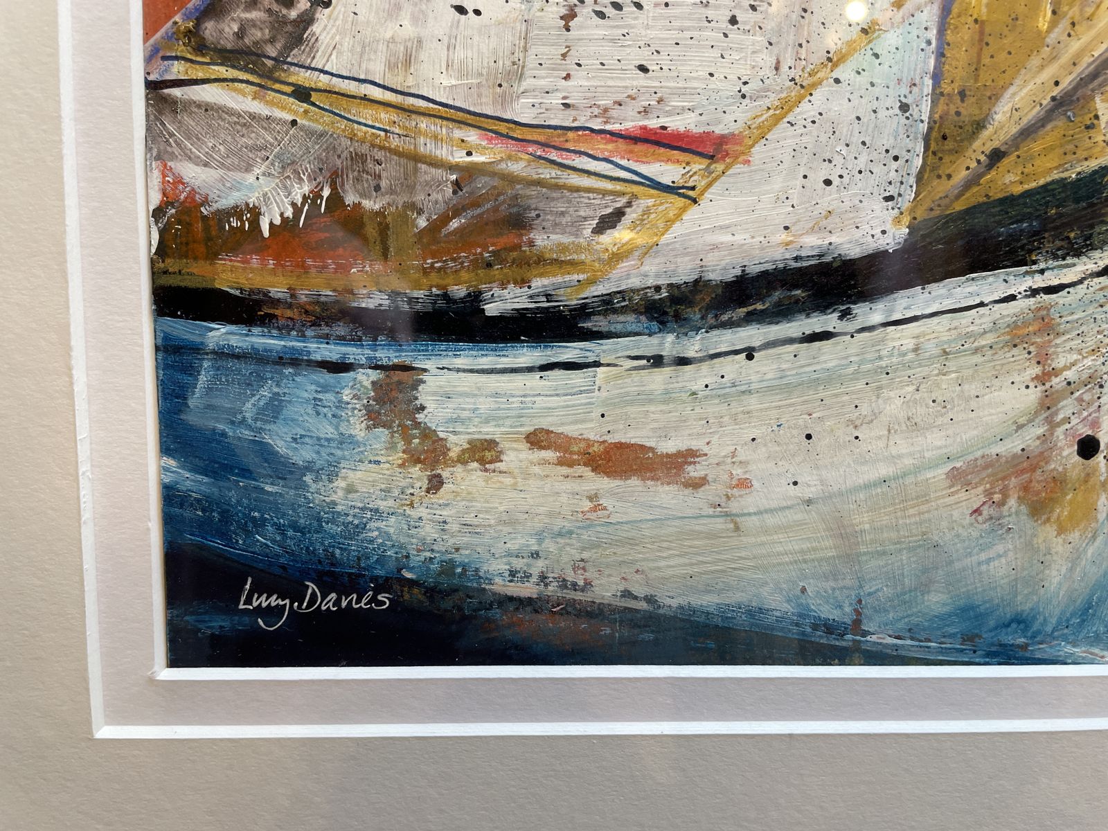 Mixed Media Study "Boats " , Signed photo 380.0