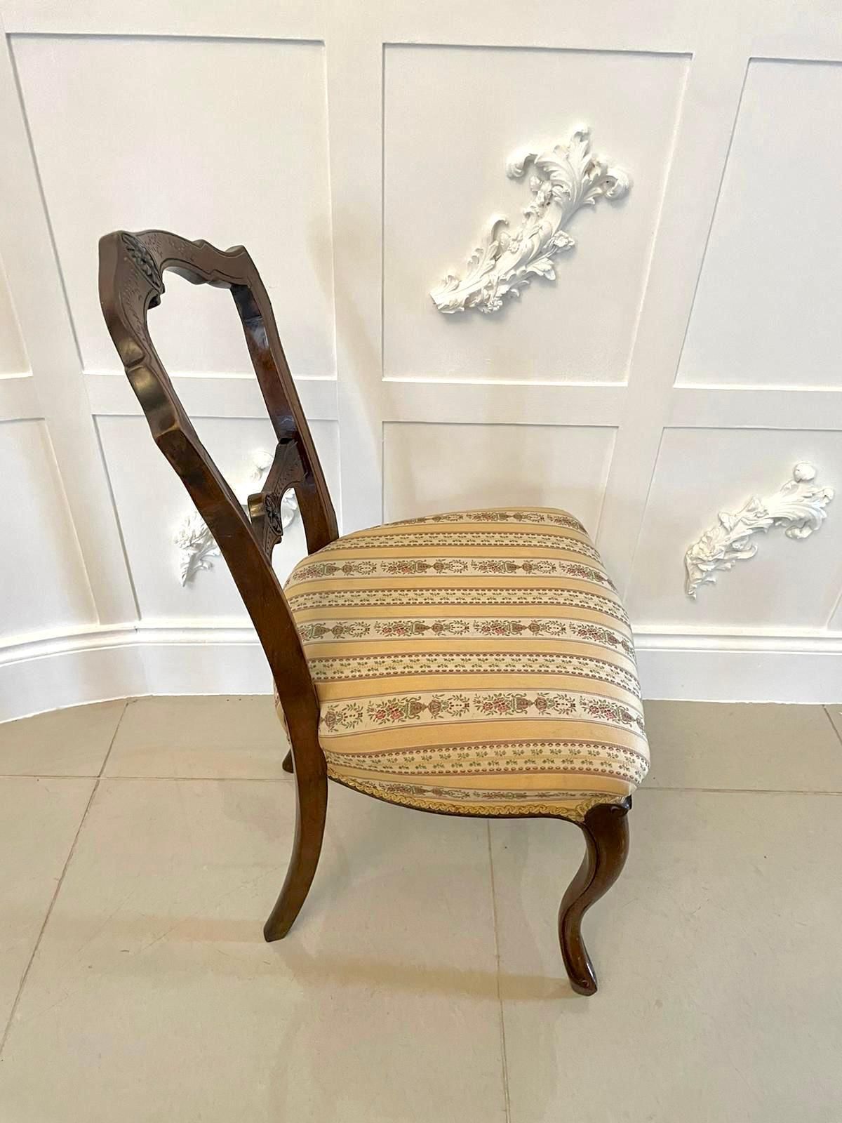 Pair Of Antique Victorian Quality Carved Walnut Side Chairs photo 995.0