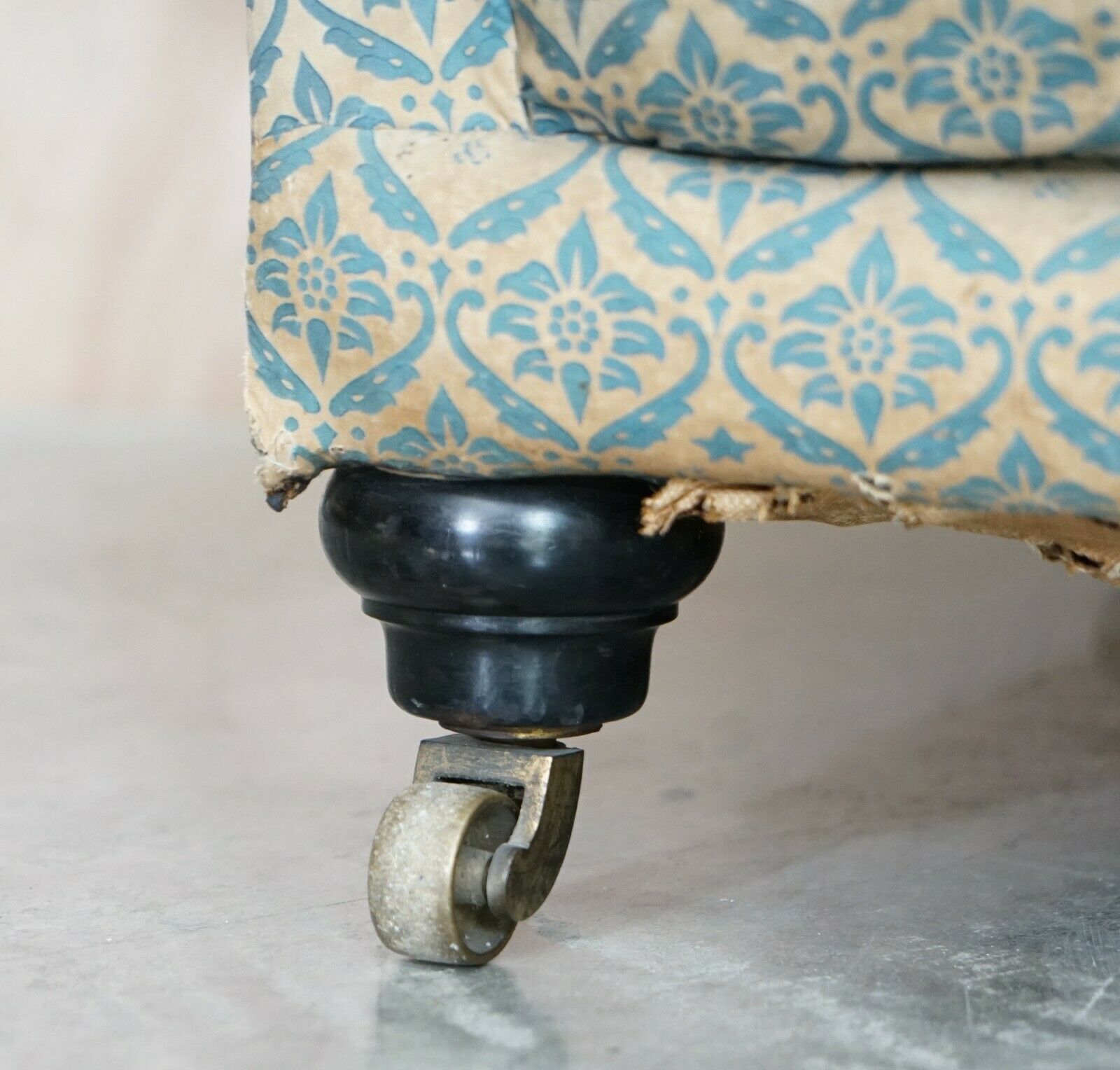 Unrestored Antique Victorian Howard & Son's Chesterfield Sofa Inc Ticking Fabric photo buy