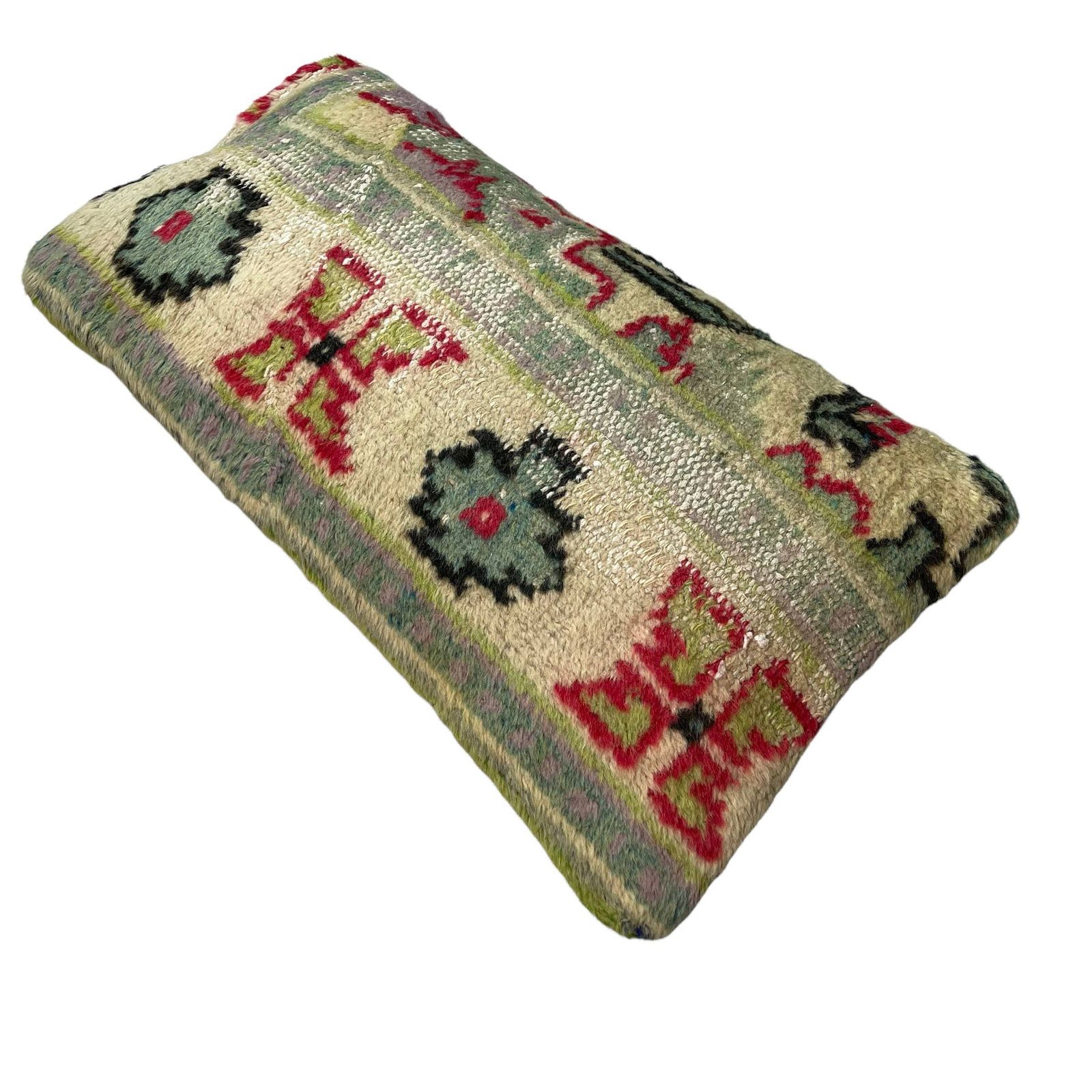12'' X 24'' Vintage Hand Made Rug Cushion Cover, 30 X 60 Cm Decorative Rug Pillow Cover, Large Vintage Turkish Rug Cushion Cover photo vintage