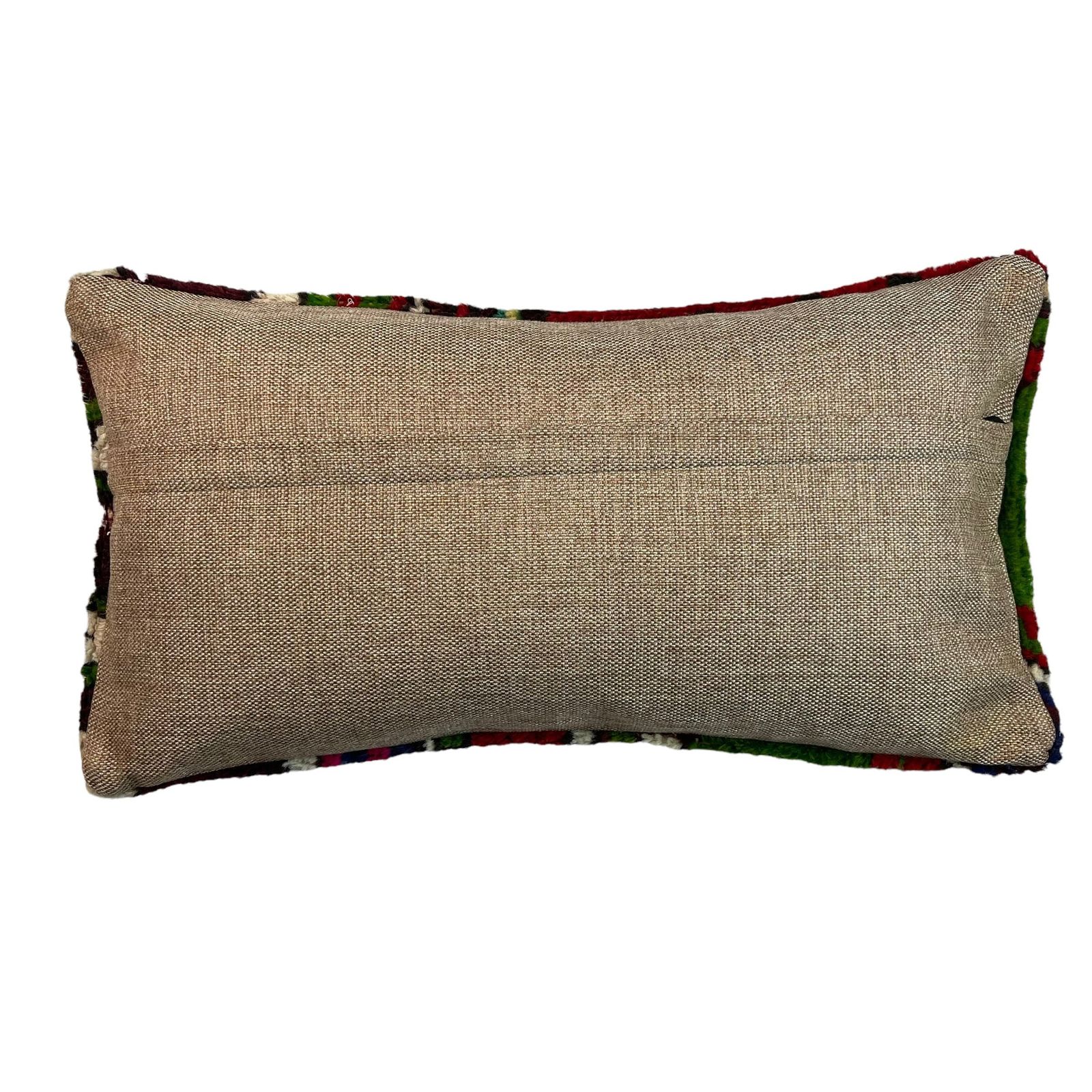 12'' X 24'' Vintage Hand Made Rug Cushion Cover, 30 X 60 Cm Decorative Rug Pillow Cover, Large Vintage Turkish Rug Cushion Cover photo for sale
