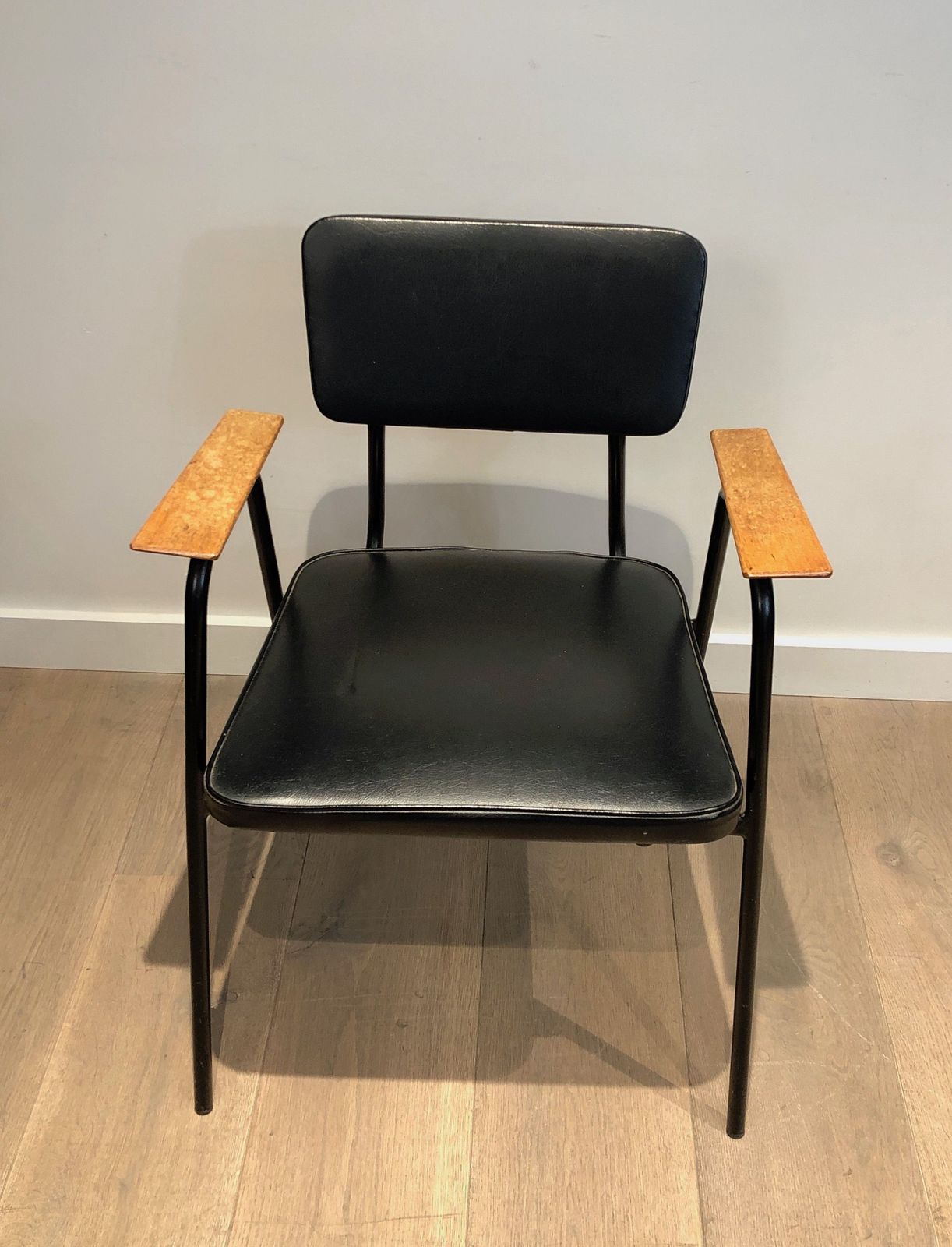 2800.0 Pair Of Black Lacquered Armchairs By Willy Van De Meeren, Circa 1950 photo