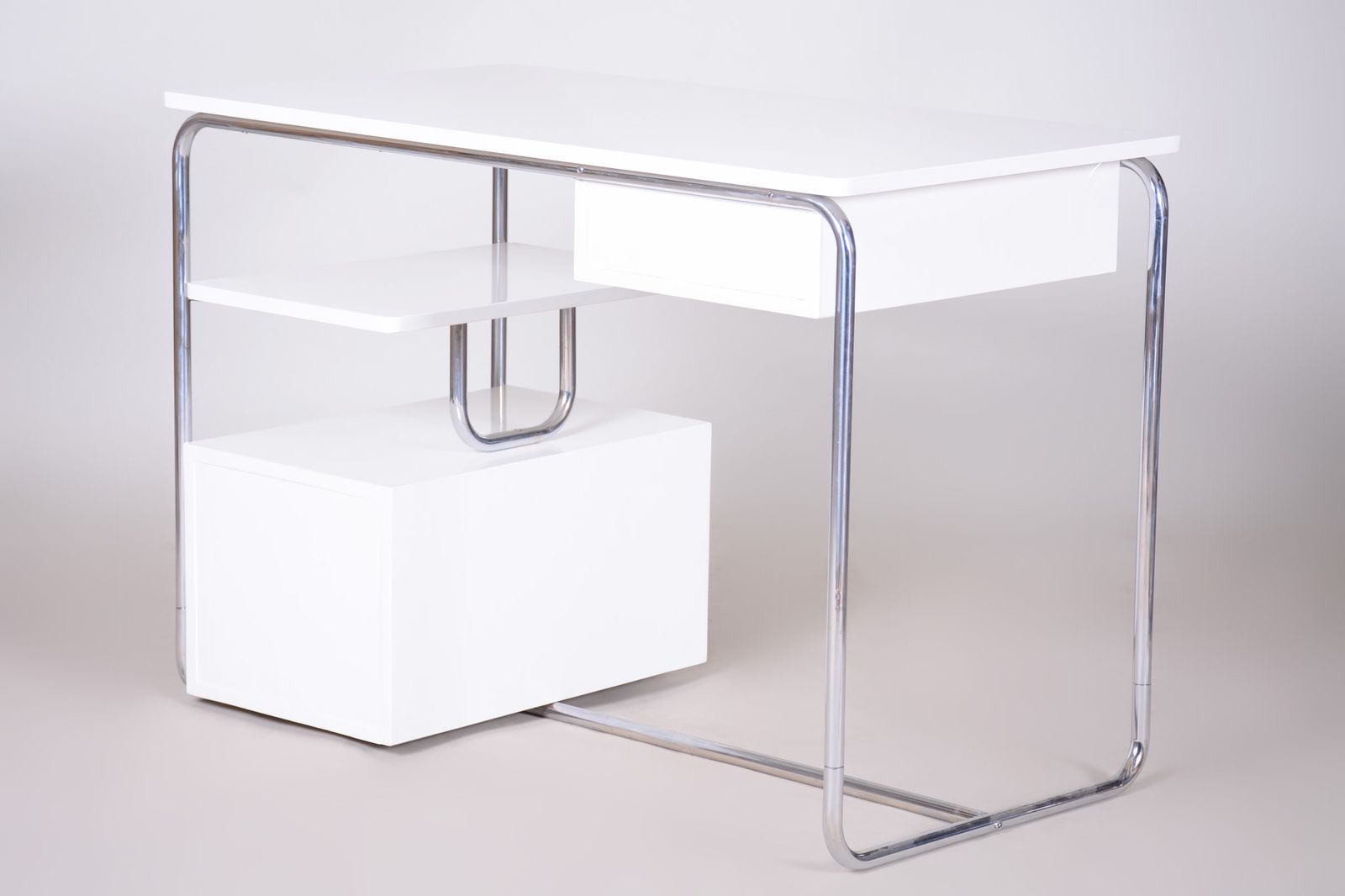 photo vinterior White Bauhaus Writing Desk Made In 1930s Germany   Restored