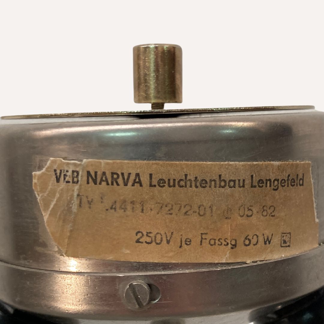 Brass And Wood Turned Large Table Lamp By Veb Narva Leuchtenbau Germany, 1970s photo furniture