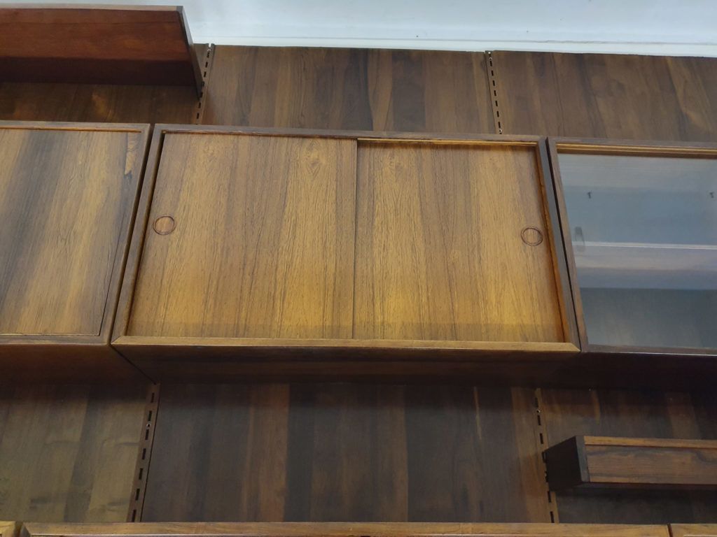 Rosewood Wall Unit By Kai Kristiansen For Feldballes Mobelfabrik, Denmark 1950's photo vintage