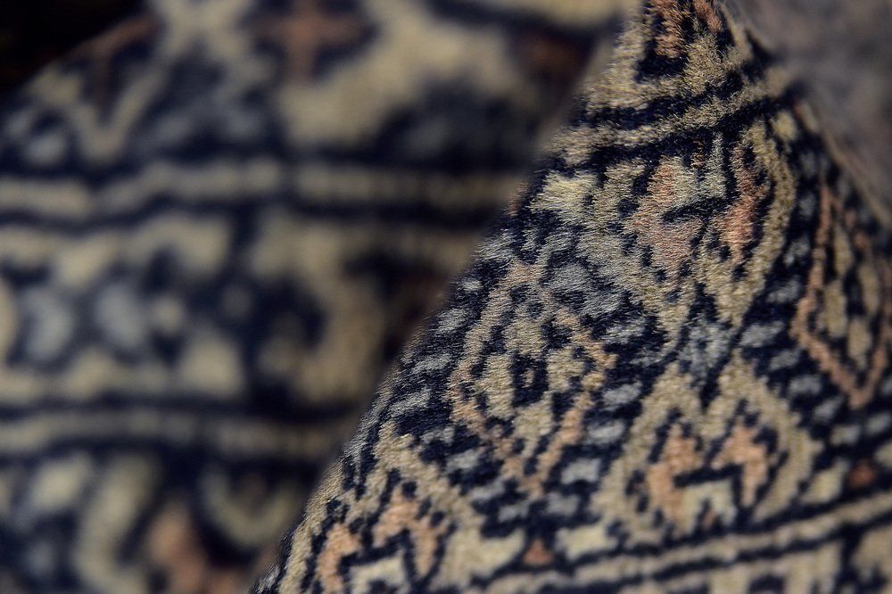 Pakistani Hand Woven Blue Bukhara Rug From Ikea, 1960s photo for sale