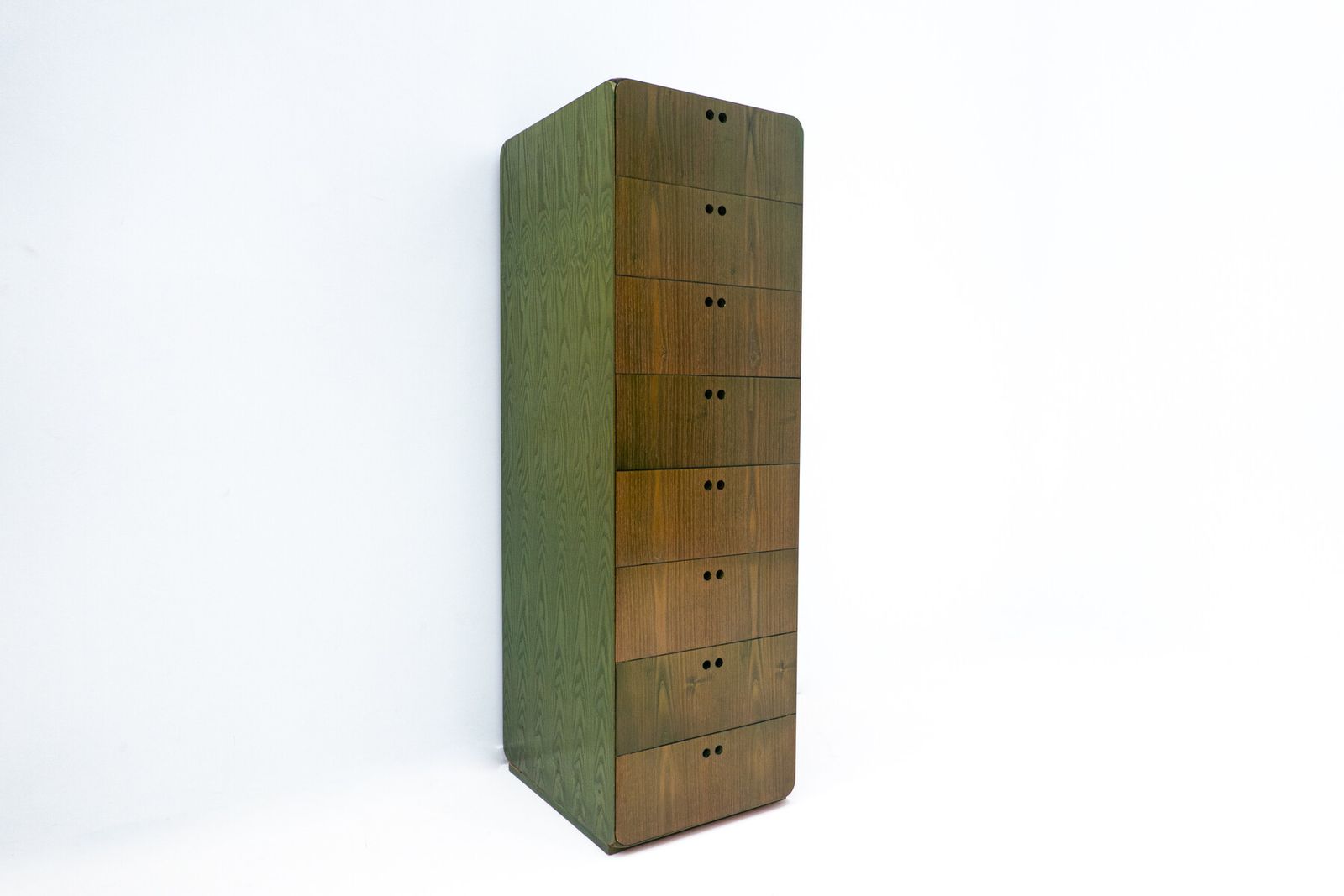 Tall Mid Century Wooden Chest Of Drawers By Derk Jan De Vries
