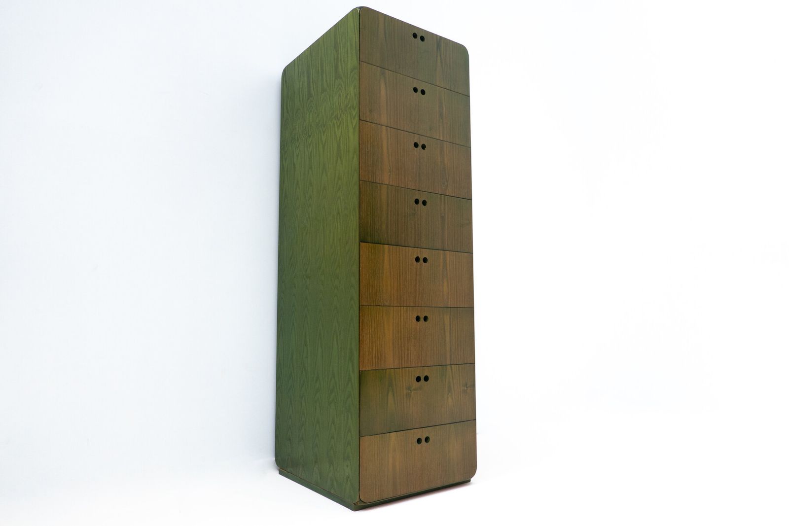 Tall Mid Century Wooden Chest Of Drawers By Derk Jan De Vries photo furniture