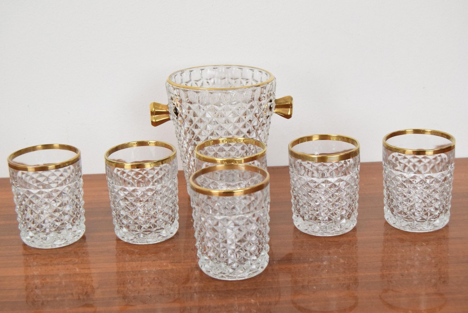 Set glaswerk/barware, mid-century, van Bohemia Crystal, ca. jaren 1960. photo 317.0