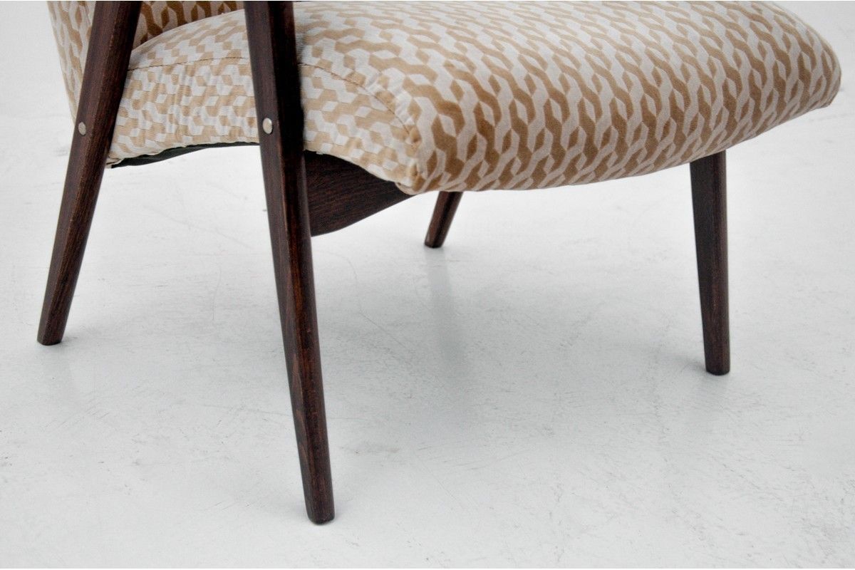 photo for sale Two Beige Vintage Armchairs, Jaroslav šmídek For Jitona, Czechoslovakia, 1960s