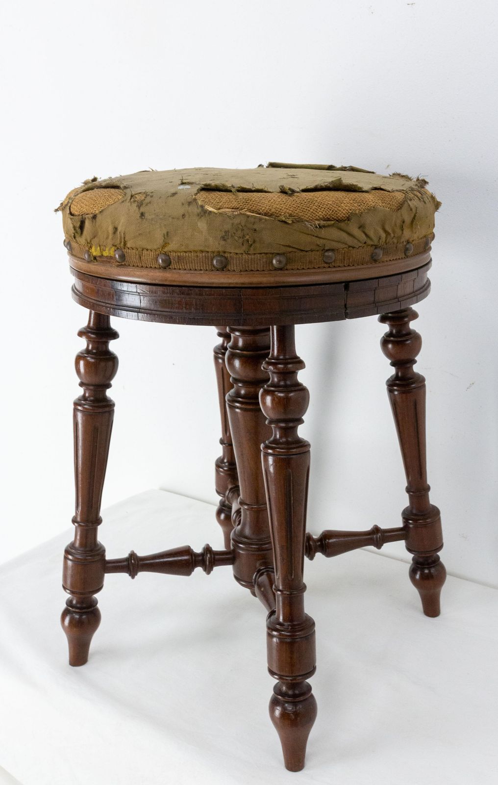 Napoleon III Walnut Piano Stool French, Circa 1880 photo for sale