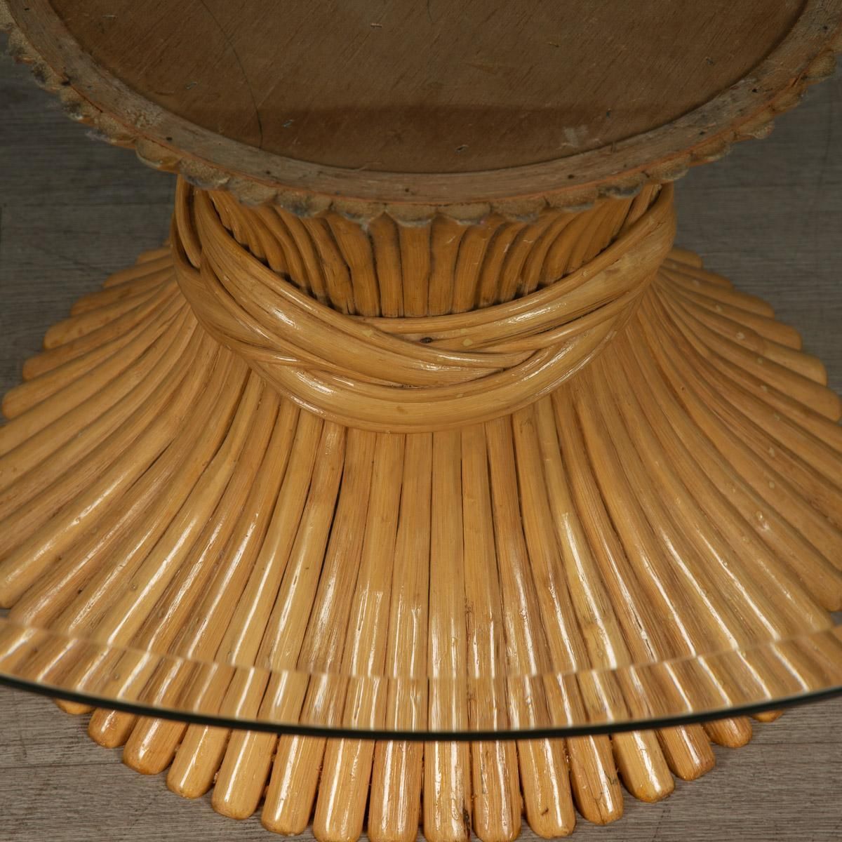 20th Century "Sheaf Of Wheat" Coffee Table By Mcguire, C.1970 photo buy
