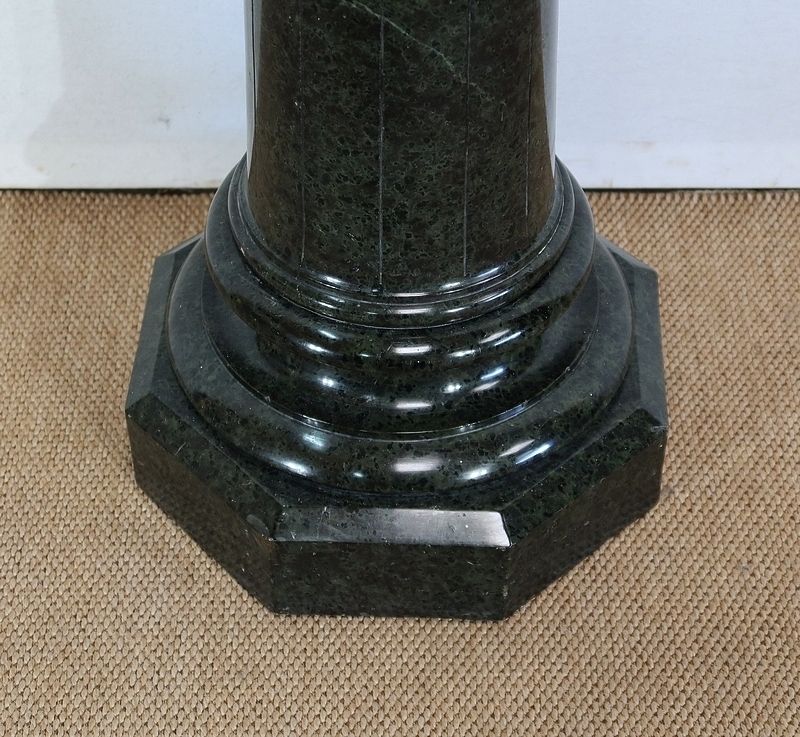 Column With Turntable In Green Sea Marble, 2nd Half Of The 19th Century photo vintage