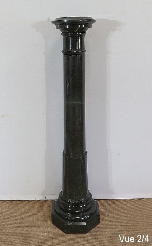 2533.8 Column With Turntable In Green Sea Marble, 2nd Half Of The 19th Century photo