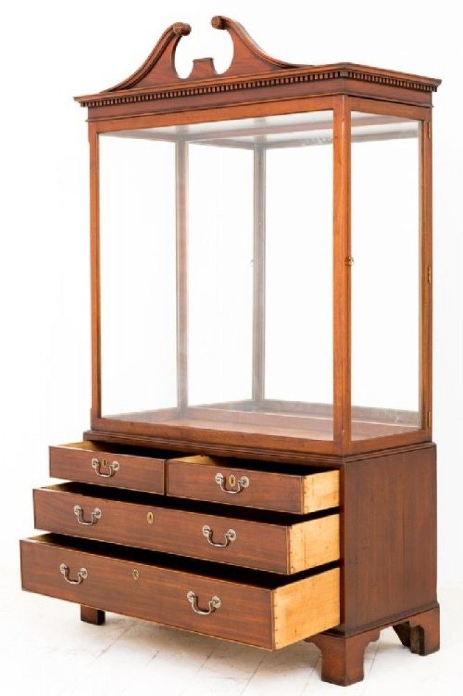 Antique Display Cabinet Georgian Mahogany Specimen 1880 photo furniture