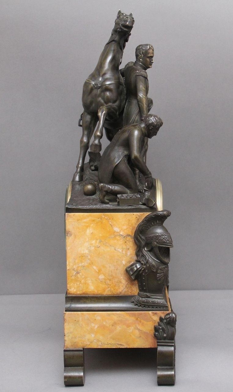 Fabulous Quality Early 19th Century Marble And Bronze Mantle Clock photo for sale