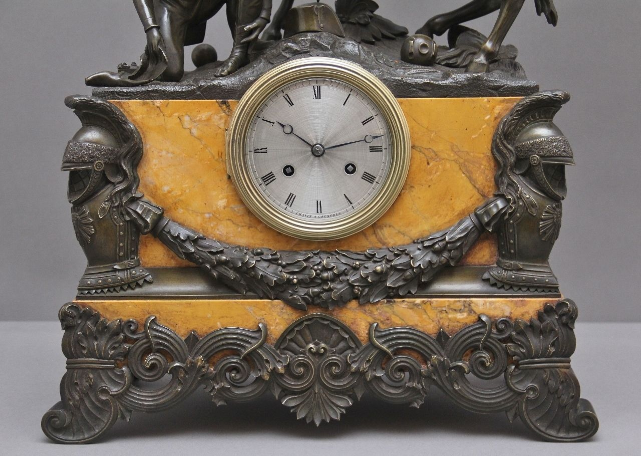 photo for sale Fabulous Quality Early 19th Century Marble And Bronze Mantle Clock