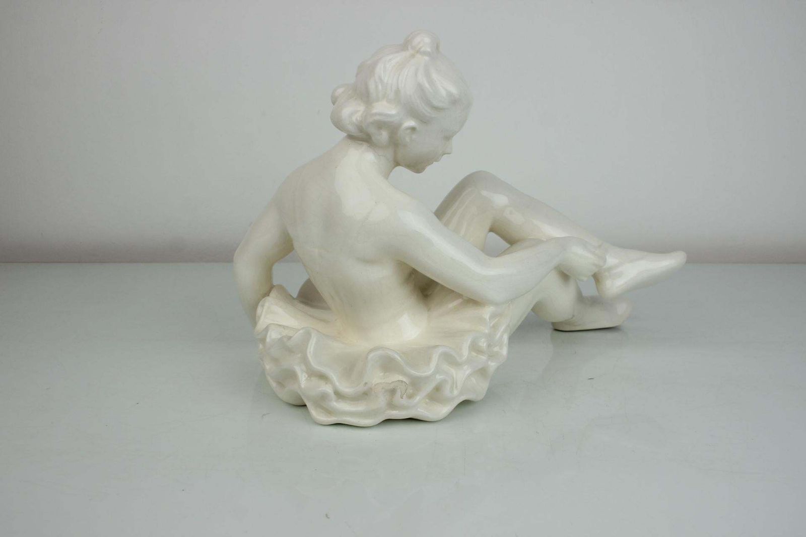 Porcelain Statue Ballerina, Czechoslovakia, 1962s photo Art