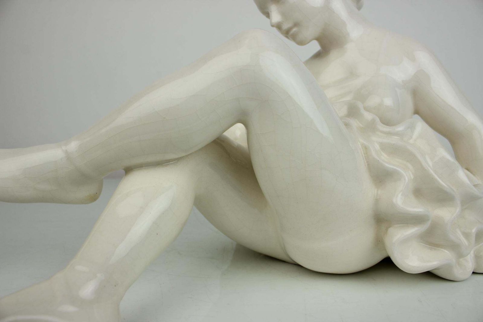 Porcelain Statue Ballerina, Czechoslovakia, 1962s photo vintage