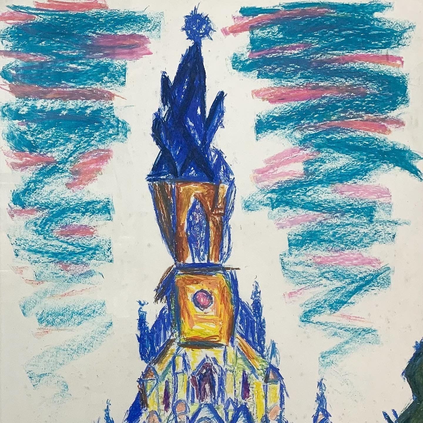 Expressionist Oil Pastel Study Of A Church By Armand Henri Nakache (1894 1976)   French, Mid C20th photo for sale