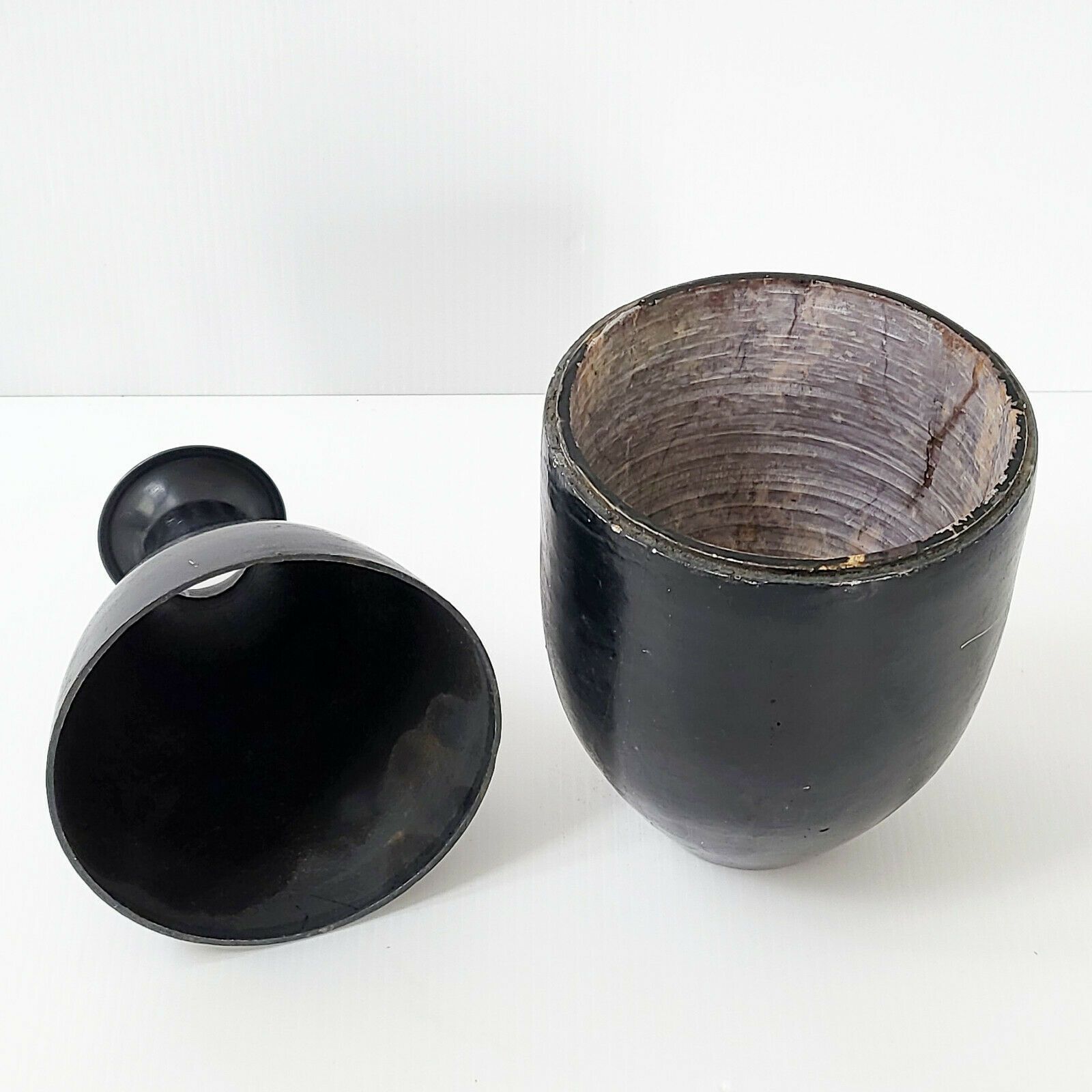 Mysterious Vintage Bottle Box 1960 In Metal & Terracotta 60s 1960s photo furniture
