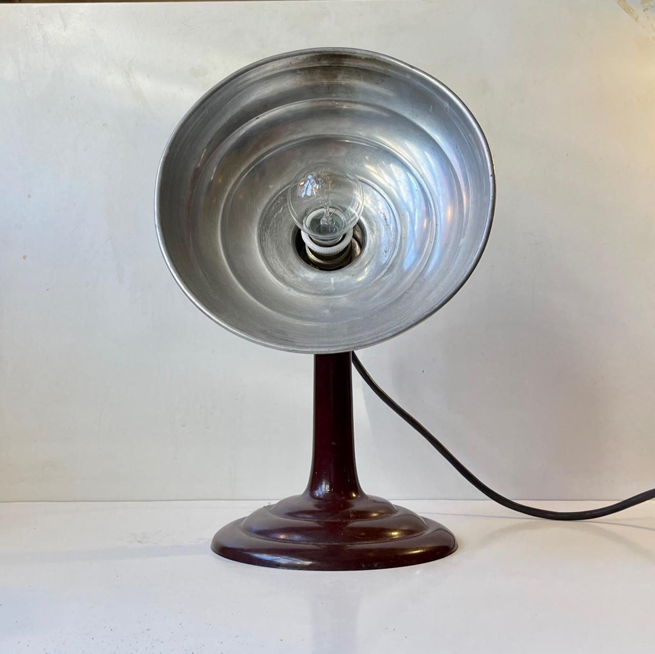 Industrial Bauhaus Table Lamp In Bakelite And Aluminum, 1930s photo Lighting