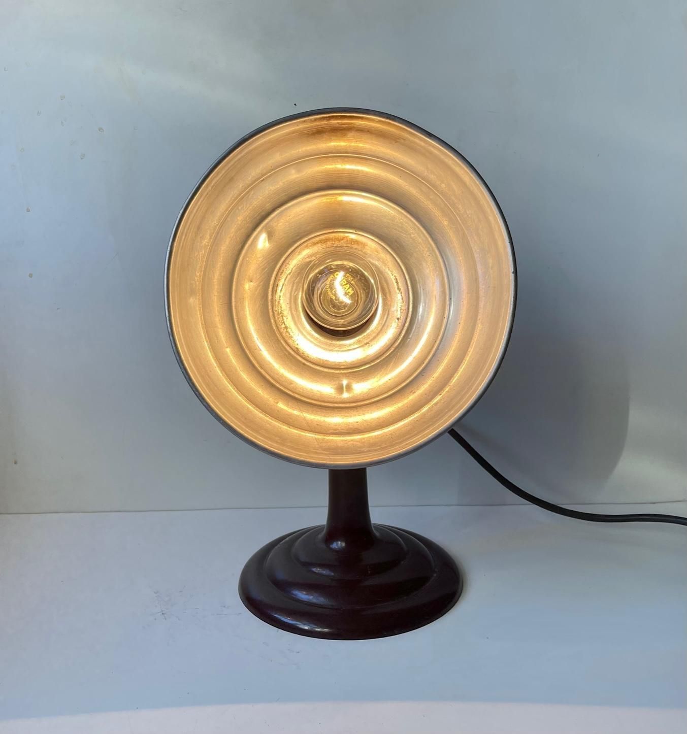 Industrial Bauhaus Table Lamp In Bakelite And Aluminum, 1930s photo 375.0