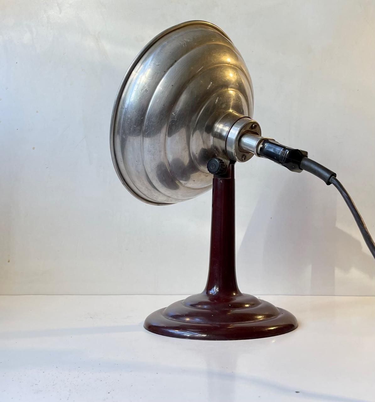 Industrial Bauhaus Table Lamp In Bakelite And Aluminum, 1930s photo vinterior