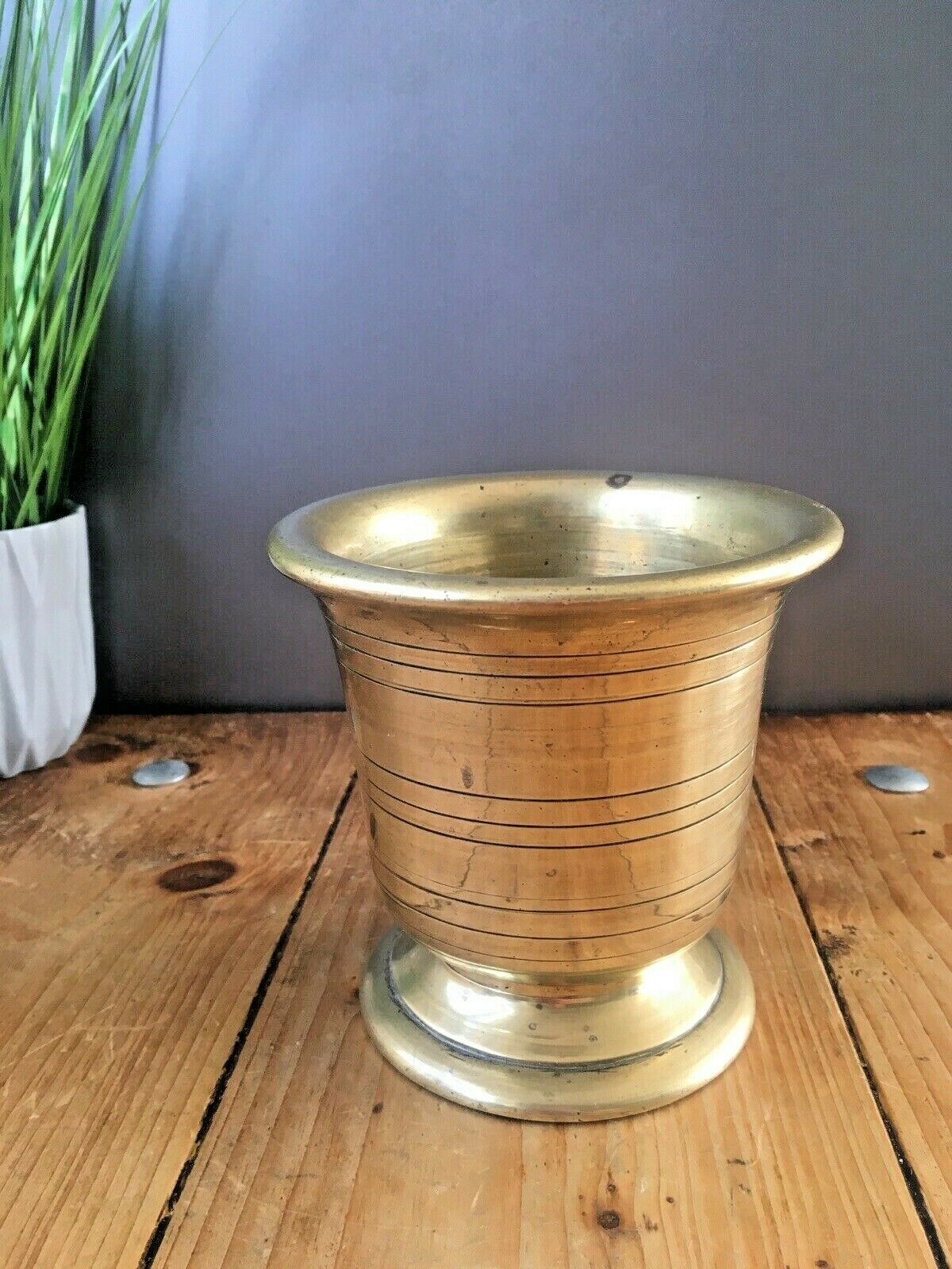 5kg Antique 19th C French Apothecary Brass Bronze Pestle & Mortar Kitchenalia photo buy