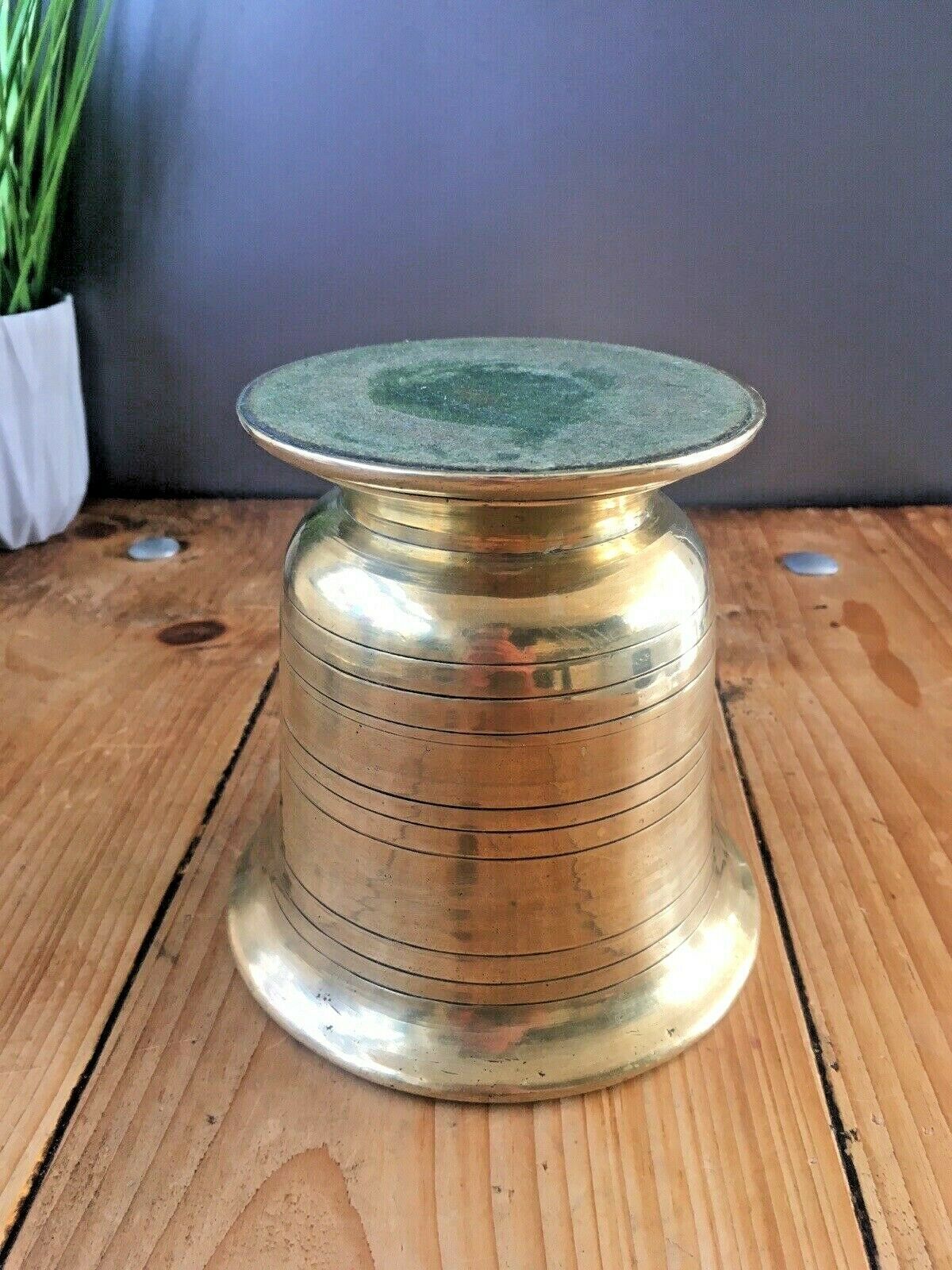 Home Decor 5kg Antique 19th C French Apothecary Brass Bronze Pestle & Mortar Kitchenalia photo