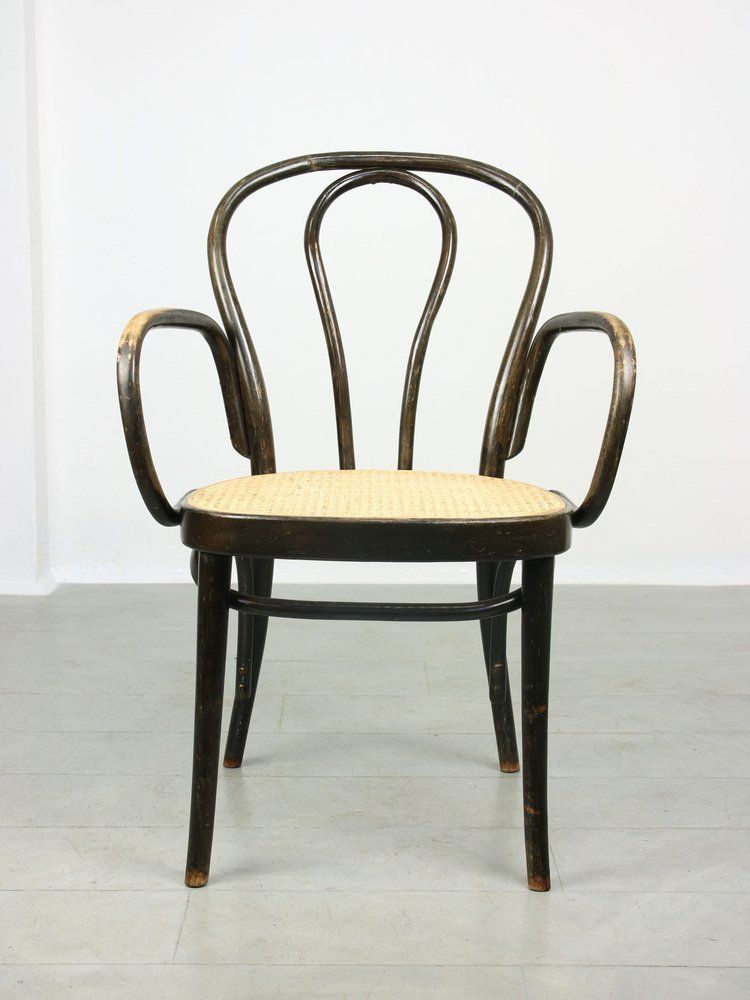 Black No. 218 Wide Armchair Chair By Michael Thonet