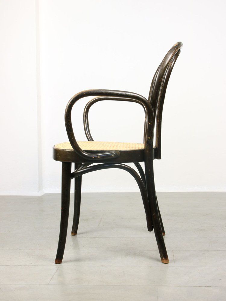 Black No. 218 Wide Armchair Chair By Michael Thonet photo for sale