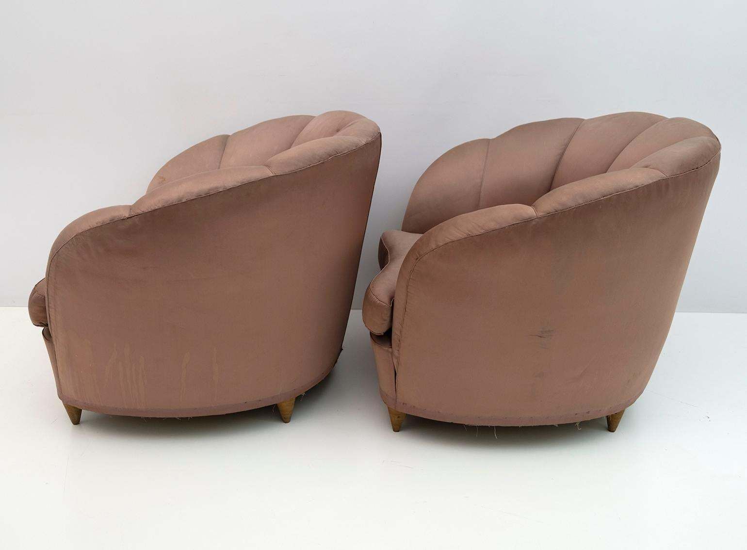 Gio Ponti Midcentury Rare Italian Curved Armchairs "Casa E Giardino" 1936, Pair photo vintage