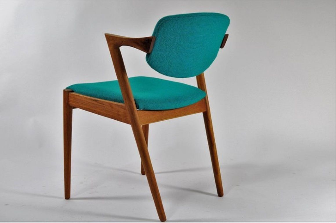 1960´S Kai Kristiansen Set Of Four Restored Teak Dining Chairs Custom Reupholstry Included photo Furniture