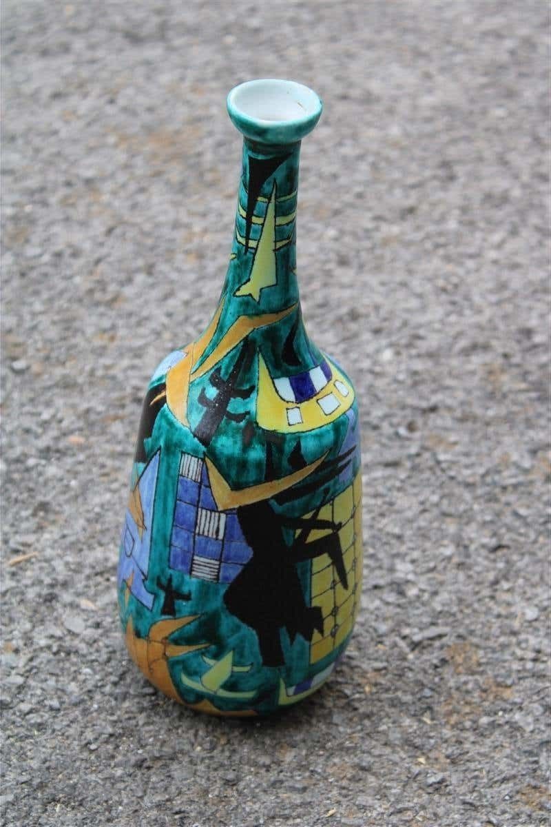 Bottle Ceramic Castelli Futuristic 1961 Multicolor Italian Design Di Simone photo Home Decor