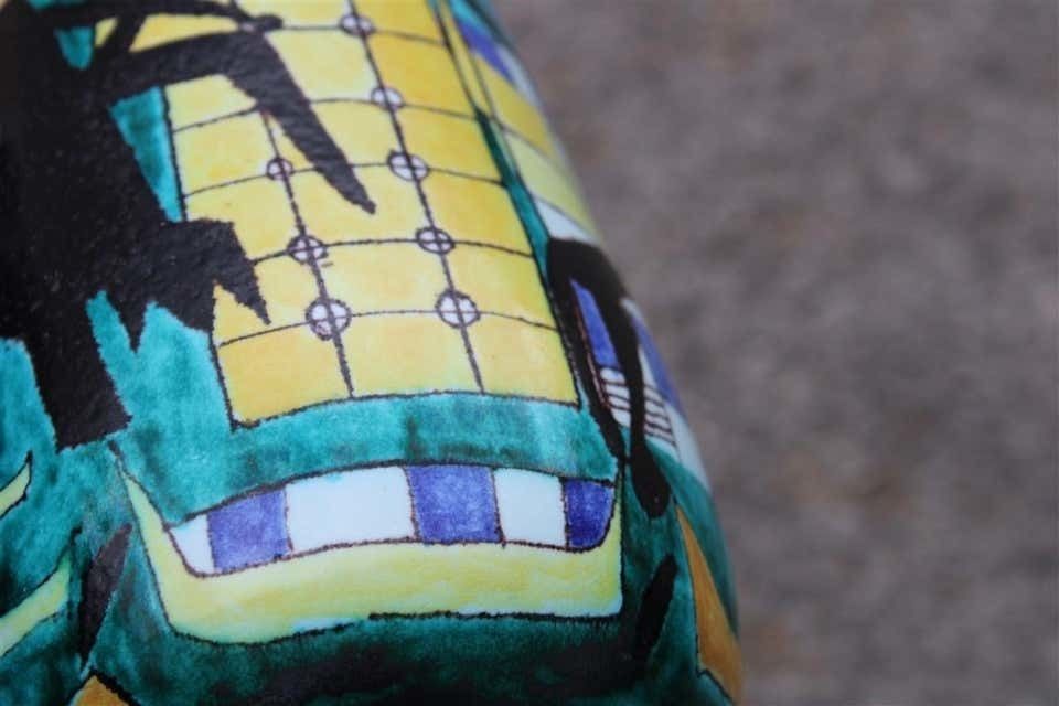 Bottle Ceramic Castelli Futuristic 1961 Multicolor Italian Design Di Simone photo vinterior