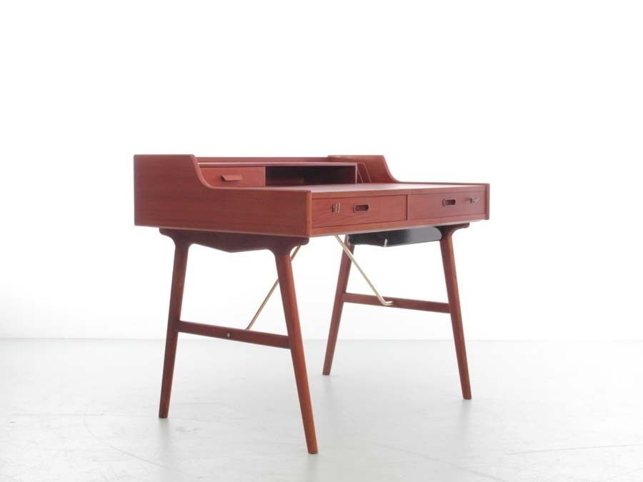 Mid Century  Modern Scandinavian Vanity Desk  In Teack By Arne Wahl Iversen
